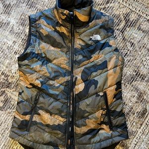 North Face down camo vest